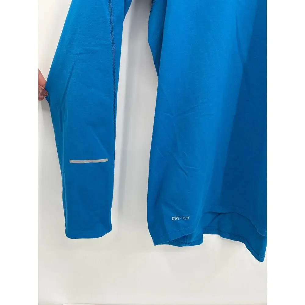 Nike Running Blue Element Dri-fit 1/4 Zip Long Sleeve Shirt Men's XL